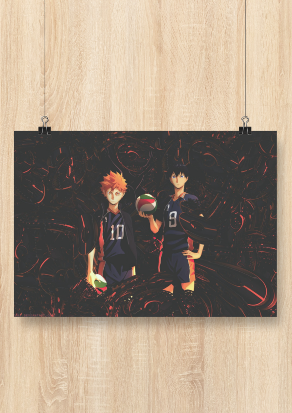 Haikyu!! - Hinata and Kageyama Dark Abstract Poster