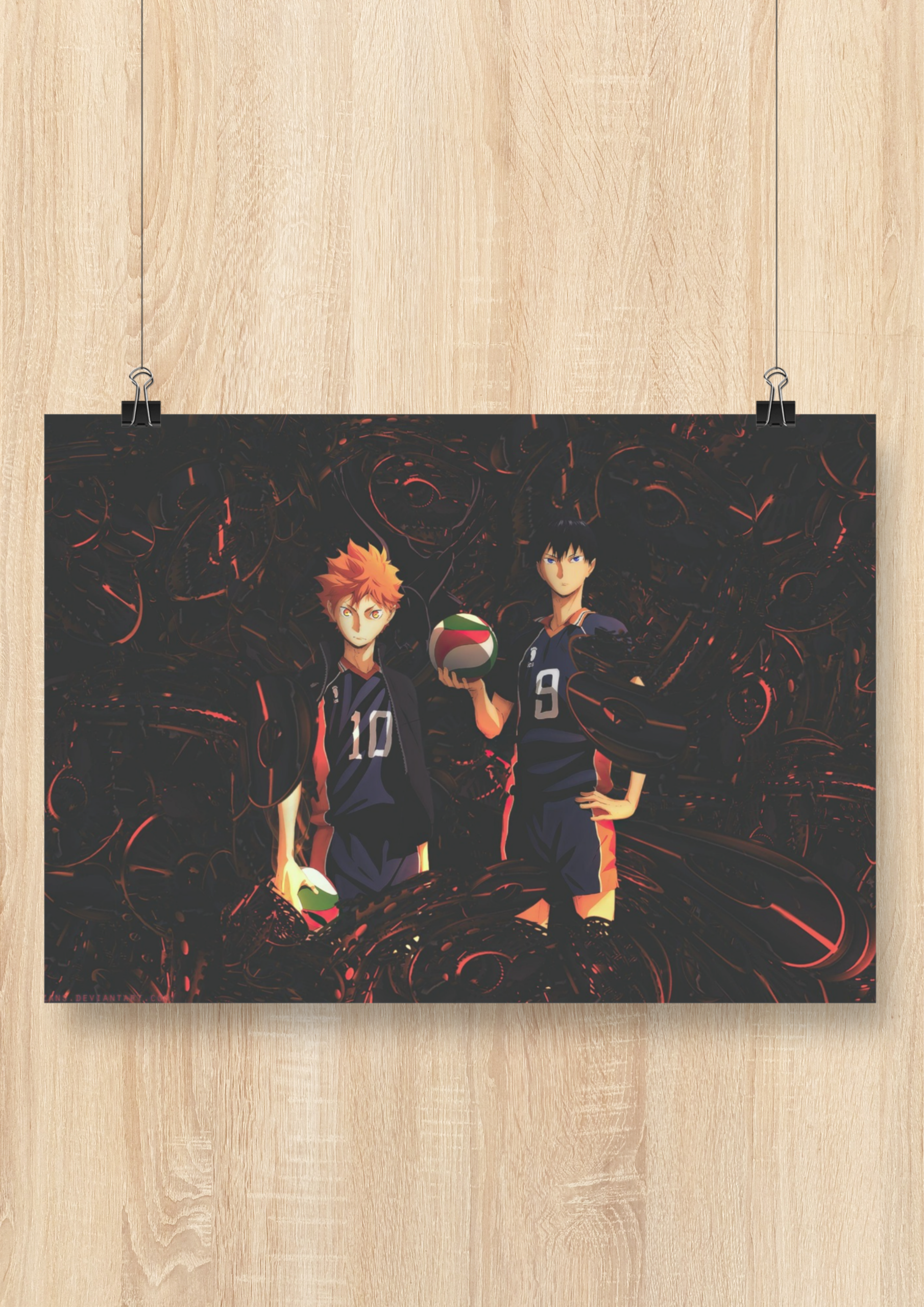 haikyu-hinata-and-kageyama-dark-abstract-poster